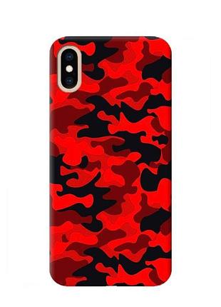 Чохол для iphone xs max (6.5″) (5.8"") принт: камуфляж червоний