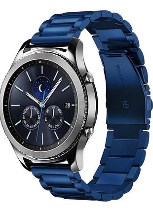 Ремешок универс 22mm stainless steel для samsung/amazfit/huawei blue