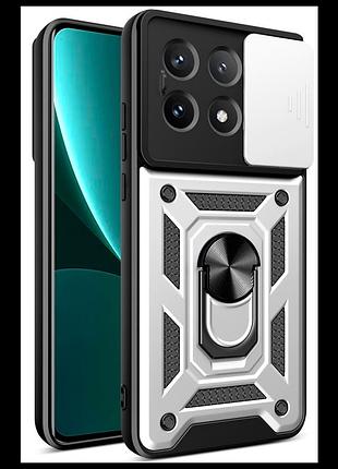 Чехол armor guard shield для xiaomi poco x6 pro 5g silver