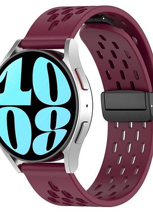 Ремешок универс 20mm silicone with magnetic для samsung/amazfit/huawei wine red