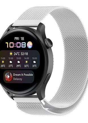 Ремешок универс 20mm milanese loop для samsung/amazfit/huawei silver
