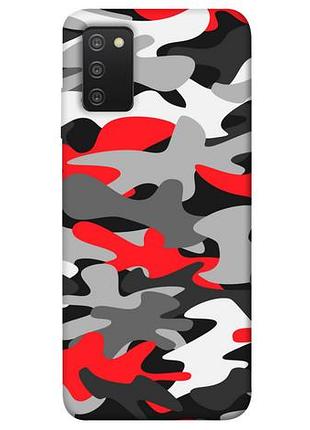 Чехол blex красно-серый камуфляж для samsung galaxy a03s
