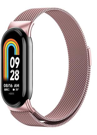 Ремешок для xiaomi mi band 8/9/10 milanese loop rose gold