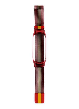 Ремінець для xiaomi mi band 5/6 milanese loop color red gold
