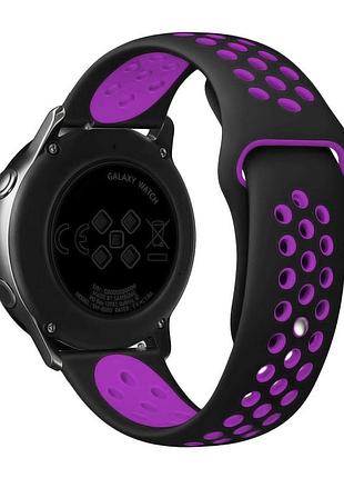 Ремешок универс 20mm n sport для samsung/amazfit/huawei black/grape purple