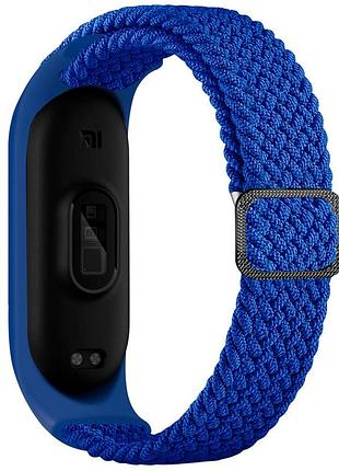 Ремешок для xiaomi mi band 3/4/5/6/7 elastic adjustment blue