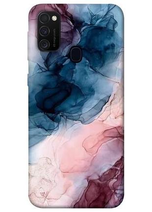 Чехол blex розово голубые разводы для samsung galaxy m30s / m21