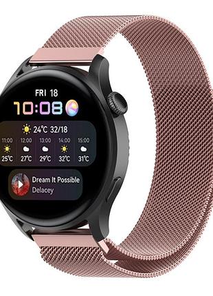 Ремешок универс 22mm milanese loop для samsung/amazfit/huawei pink