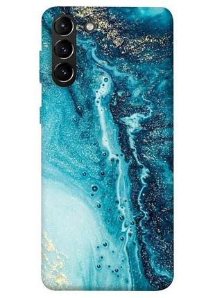 Чехол blex голубая краска для samsung galaxy s21+, голубой