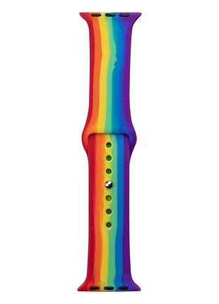 Ремешок для apple watch band silicone one-piece size-s 42/44/45/49 mm rainbow