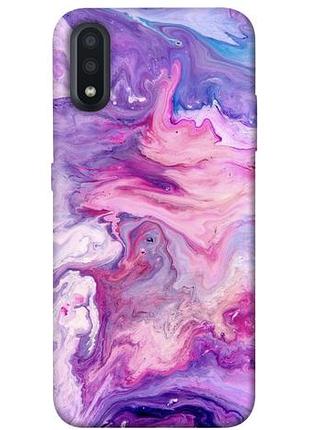 Чехол blex розовый мрамор 2 для samsung galaxy a01, розовый