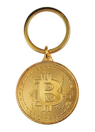 Брелок bitcoin золотий