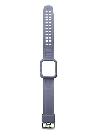 Ремешок для apple watch band silicone shine + protect case 40/41 mm light gray