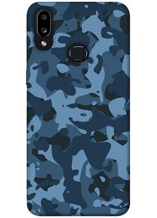 Чехол blex синий камуфляж для samsung galaxy a10s, синий