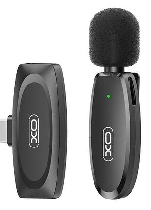 Микрофон петличный беспроводной xo mkf08b lightning черный