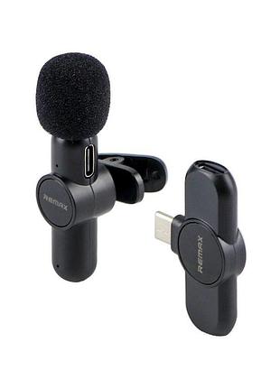 Микрофон петличный беспроводной remax k09 type c черный