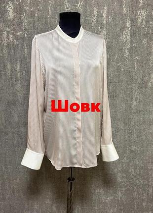 Блуза,сорочка шовкова класична у смужку ,натуральний шовк ,winser london