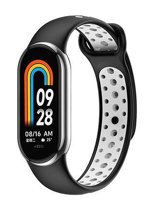 Ремінець для xiaomi mi band 8/9/10 n sport black/white
