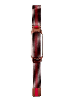 Ремінець для xiaomi mi band 5/6 milanese loop color pink crimson