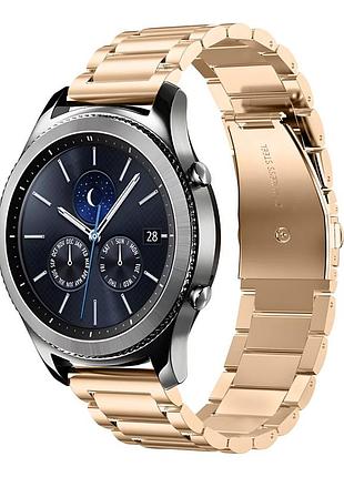 Ремешок универс 20mm stainless steel для samsung/amazfit/huawei retro gold