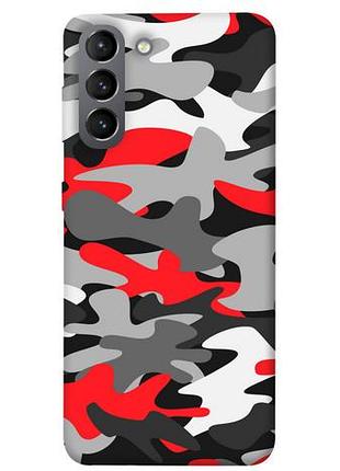 Чехол blex красно-серый камуфляж для samsung galaxy s21