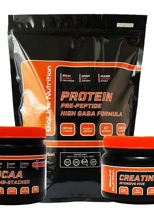 2 кг протеин + 0,3 кг креатин + 0,5 кг bcaa bioline германия