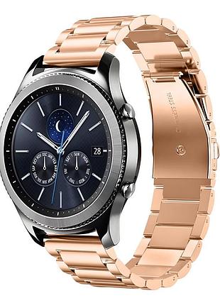 Ремешок универс 22mm stainless steel для samsung/amazfit/huawei rose gold