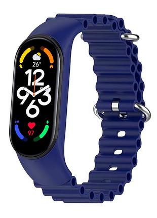 Ремешок для xiaomi mi band 3/4/5/6/7 ocean band blue