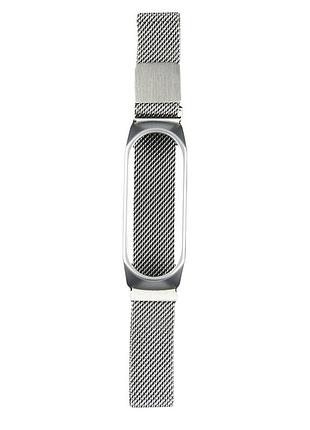 Ремінець для xiaomi mi band 3/4/5/6 milanese loop silver