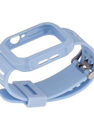 Ремешок для apple watch band silicone shine + protect case 44mm sky blue