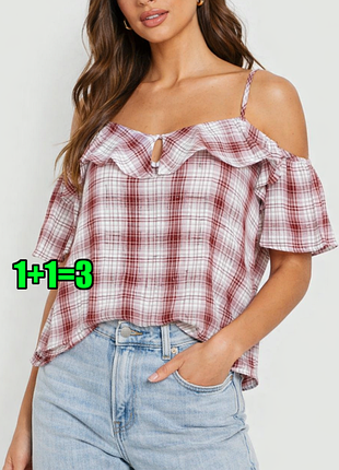 💥1+1=3 стильная блуза в клетку new look, размер 48 - 50