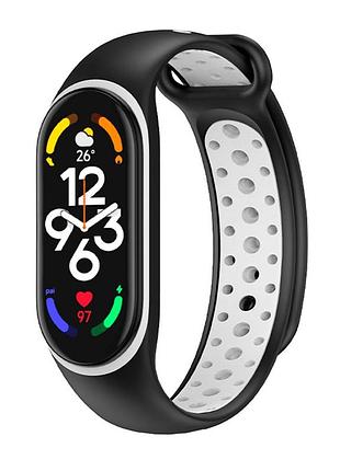 Ремінець для xiaomi mi band 5/6/7 n sport black/white