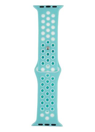 Ремешок для apple watch band silicone nike + protect case 44/49 mm turquoise white