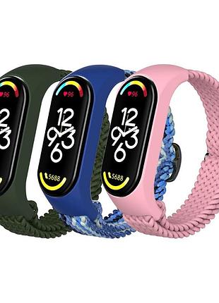 Ремешок для xiaomi mi band 3/4/5/6/7 elastic adjustment colorful grey