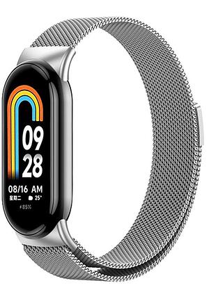 Ремешок для xiaomi mi band 8/9/10 milanese loop silver