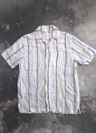 Льняна сорочка wear london linen striped short sleeve shirt