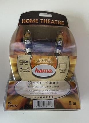 Rca audio кабель hama gold 5m