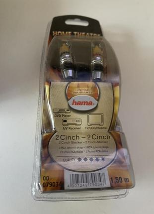 Rca аудіо кабель hama 2m gold