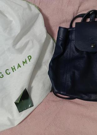 Рюкзак longchamp le pliage cuir чорний шкіряний новий оригінал