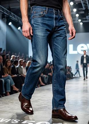 Джинси чоловічі levi's сині xl (100% бавовна)