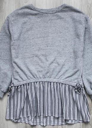 Серый свитшот с имитацией блузы zara girls
