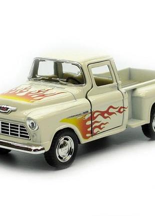 Инерционная машинка chevy stepside pick-up kt-5330-wf 12 см белая
