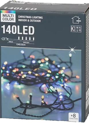 Світлодіодна гірлянда multiсolor 140 led (8 функцій) 13,4 м 220v різнокольорова