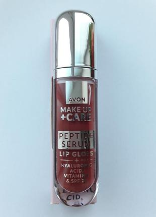 Блиск-сироватка для губ avon з пептидами живильний нюд/nourish nude, 7мл avon / ейвон блиск