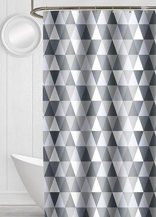 Тканинна шторка для ванної та душу triangles 180x200 см