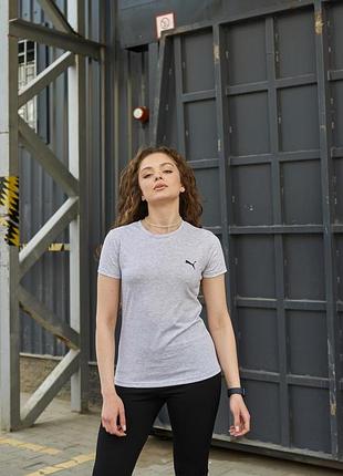 Футболка женская серая с лого puma, база