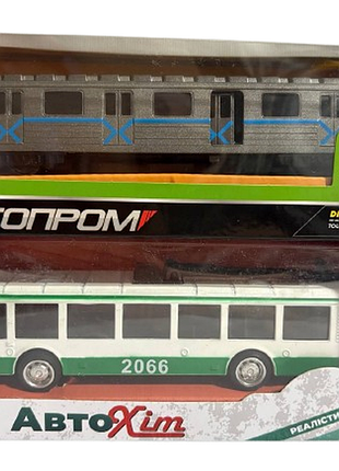 Вагон метро и троллейбус автопром автопром автохит металлопластиковые инерционные (1763)