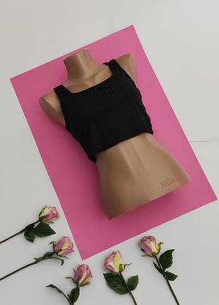 🎀 чорний короткий топ у рубчік для тебе 🎀