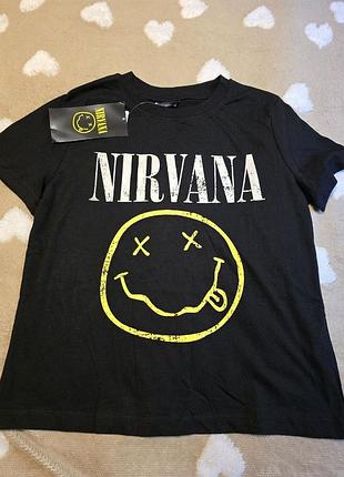 Стильна базова бавовняна футболка nirvana, розмір xs
