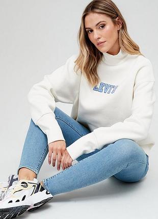 Джинсы скинни levis xs s, голубые с высокой талией
